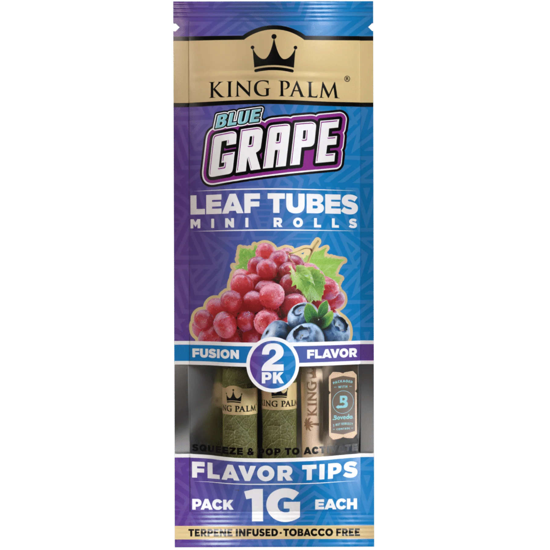 King Palm Blue Grape 2 Mini Rolls 1g - 20pk Display Wholesale Price  My  VIP Distro