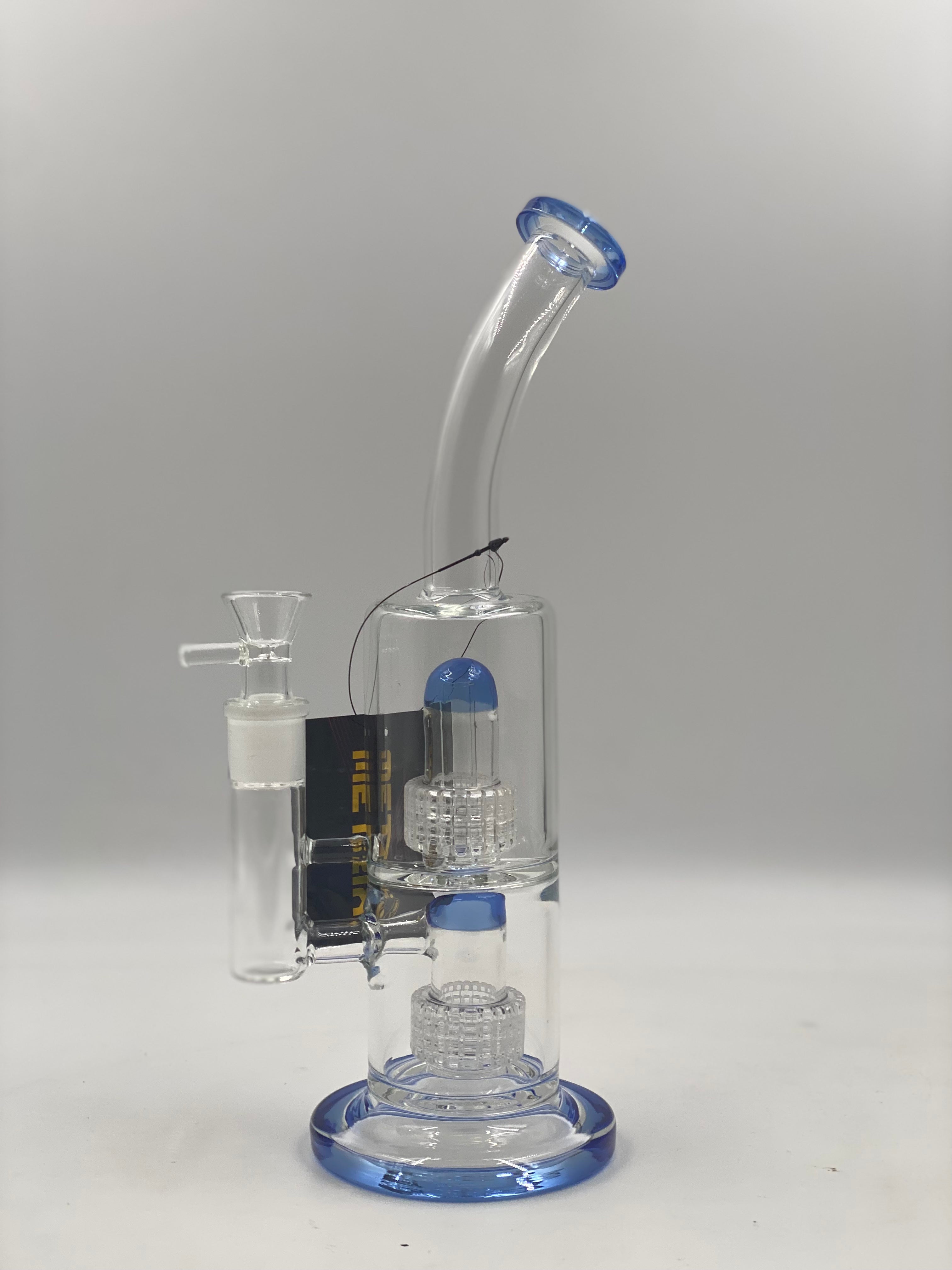 VIP Distro WP KH-5/ METRIX 14 INCH BENT WATER PIPE WITH DOUBLE VIP Distro PERC WITH AMERICAN COLORS