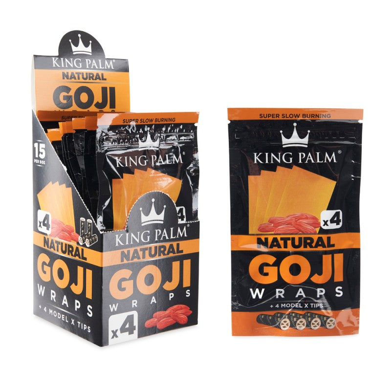 King Palm Goji Wraps 4pk w/ Tips Display 15CT