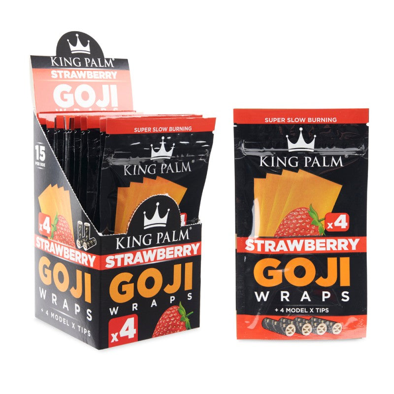 King Palm Goji Wraps 4pk w/ Tips Display 15CT