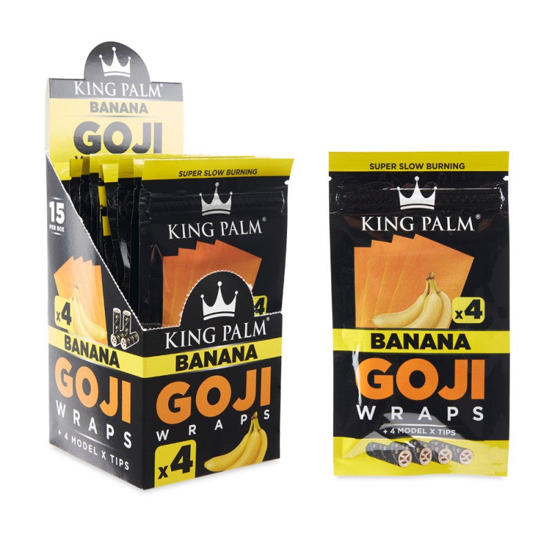 King Palm Goji Wraps 4pk w/ Tips Display 15CT