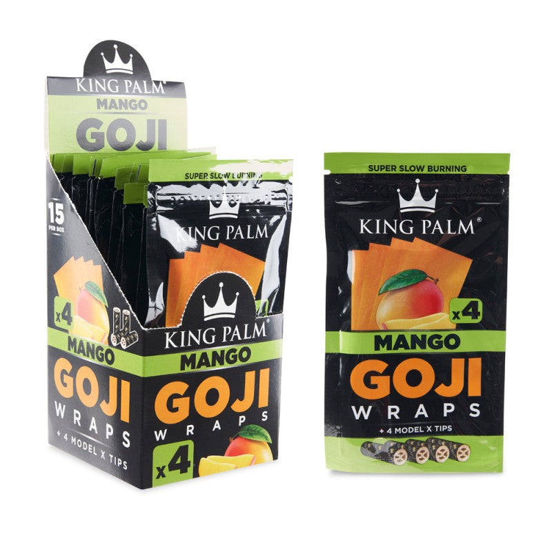 King Palm Goji Wraps 4pk w/ Tips Display 15CT