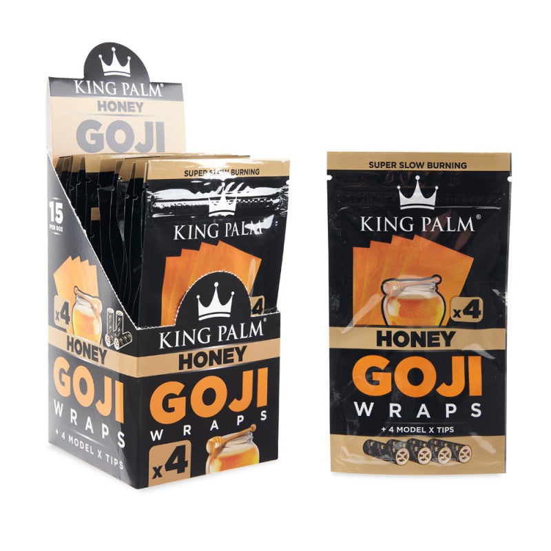 King Palm Goji Wraps 4pk w/ Tips Display 15CT