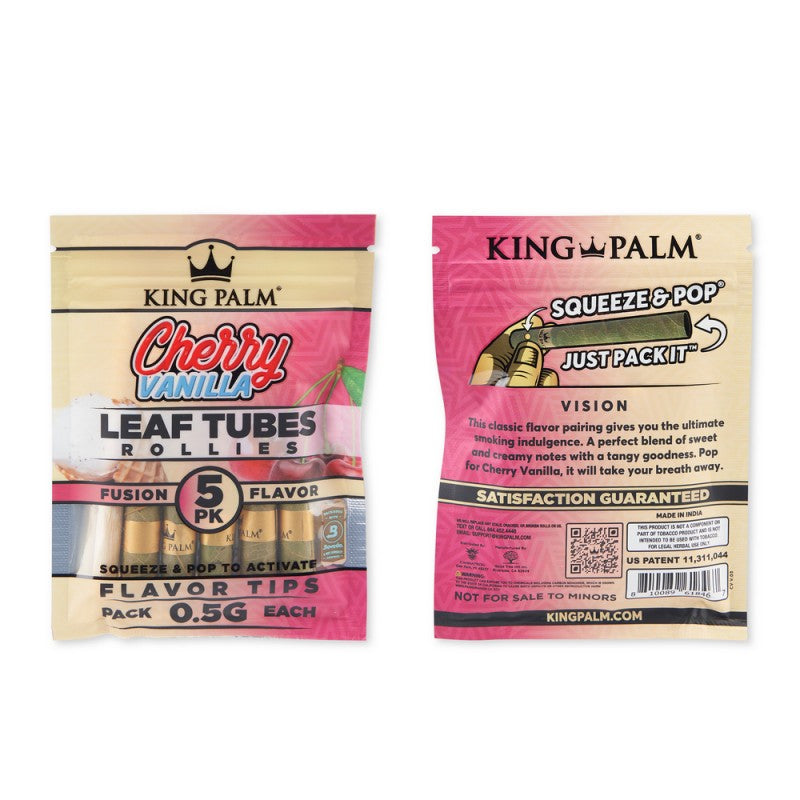 King Palm Flavored Cones CHERRY VANILLA 5pk Rollie Display 15CT