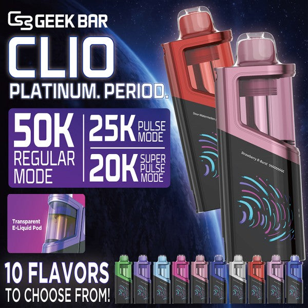 Geek Bar CLIO Platinum Disposable Pod 5% (Display Box of 5) (Master Case of 100)
