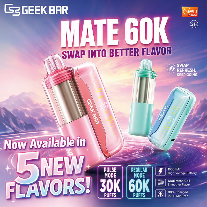Geek Bar MATE 60K Disposable Kit 5% (Display Box of 5) (Master Case of 80)