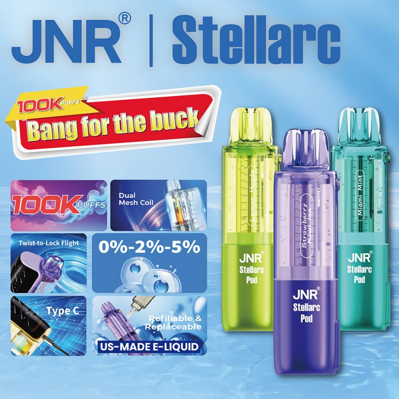 JNR Stellarc 100K Disposable Pod 5% (Display Box of 5) (Master Case of 100)
