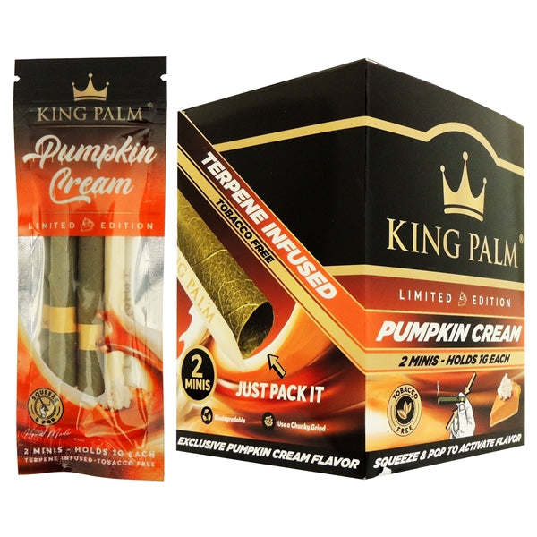 King Palm Pumpkin Cream 2 Mini Rolls 1g - 20pk Display