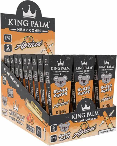 King Palm 3 Hemp Cones – King Size – Apricot