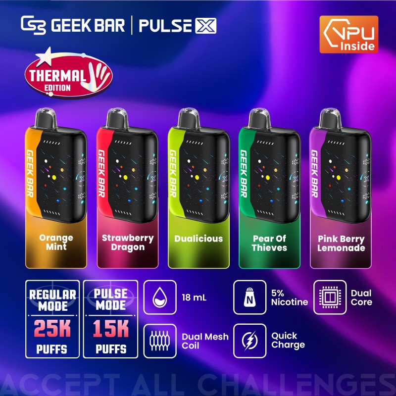 Geek Bar Pulse X Disposable 5% Thermal Edition (Display Box of 5) (Master Case of 150)