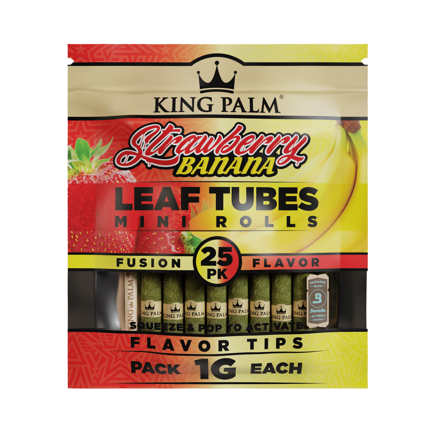 King Palm 25 Mini Rolls – Strawberry Banana