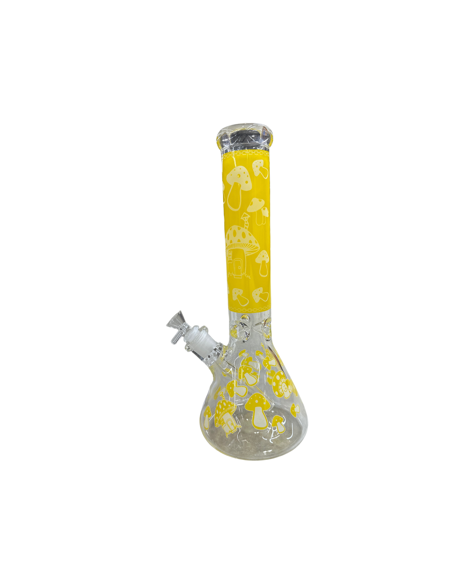 METRIX BEAKER 14 INCH YELLOW MUSHROOM DESIGN